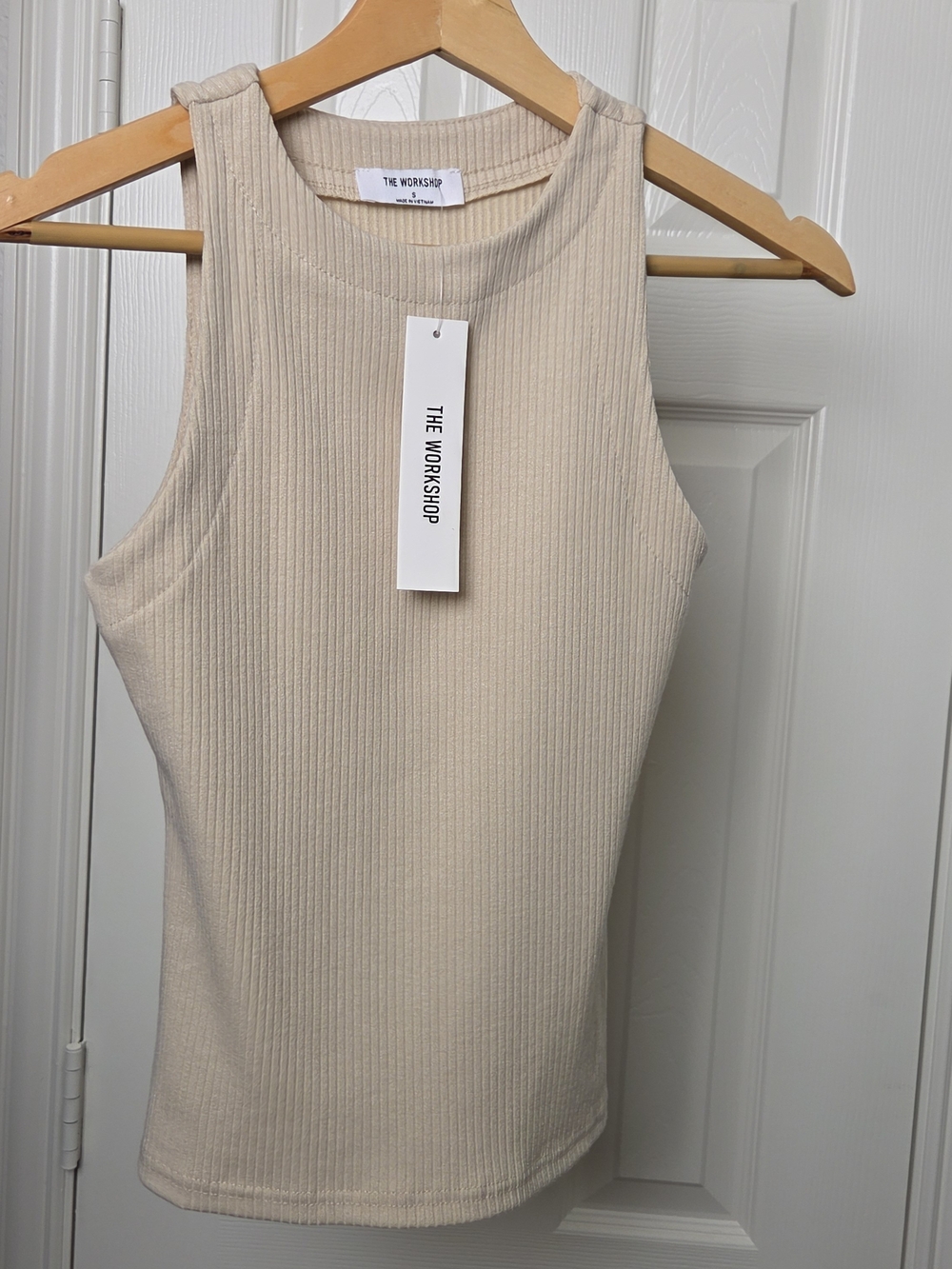 Workshop Republic Clothing Ribbed Sleeveless Tank Top - Beige